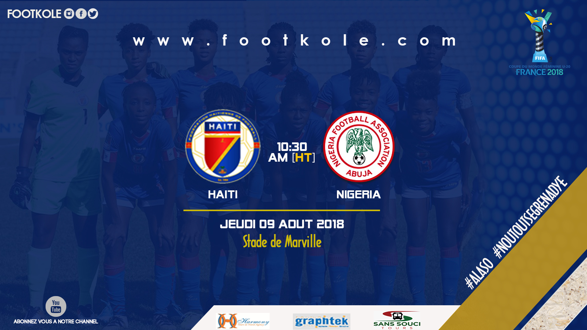 FOOT FEMININ – MONDIAL U20: HAÏTI – NIGÉRIA, MALHEUR À LA VAINCUE