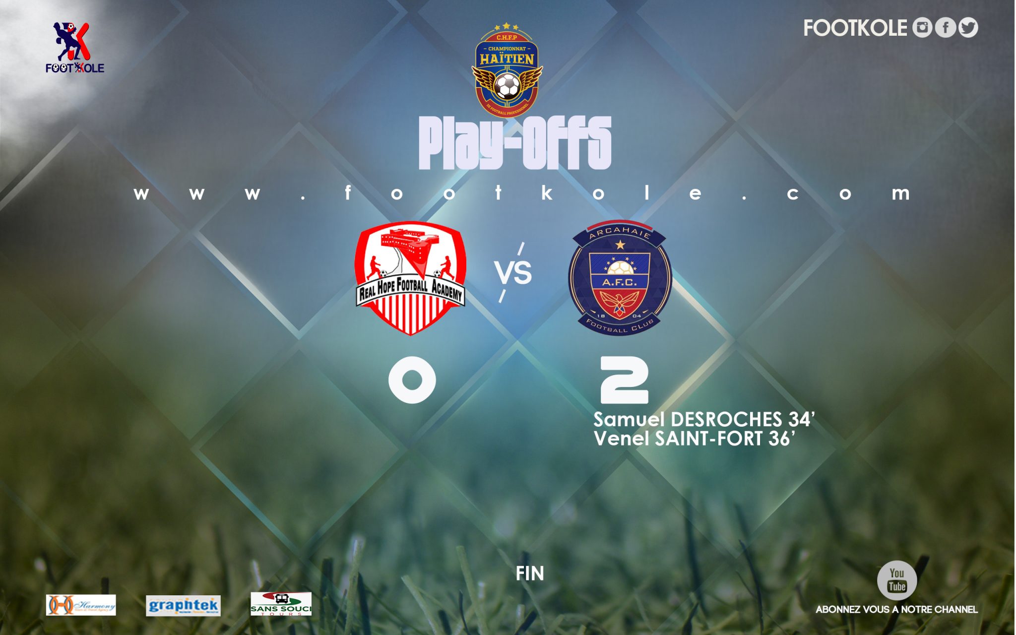 CHFP 2018 – PLAY-OFFS: L’ARCAHAIE FC IMPOSE SA LOI AUX RHINOCEROS