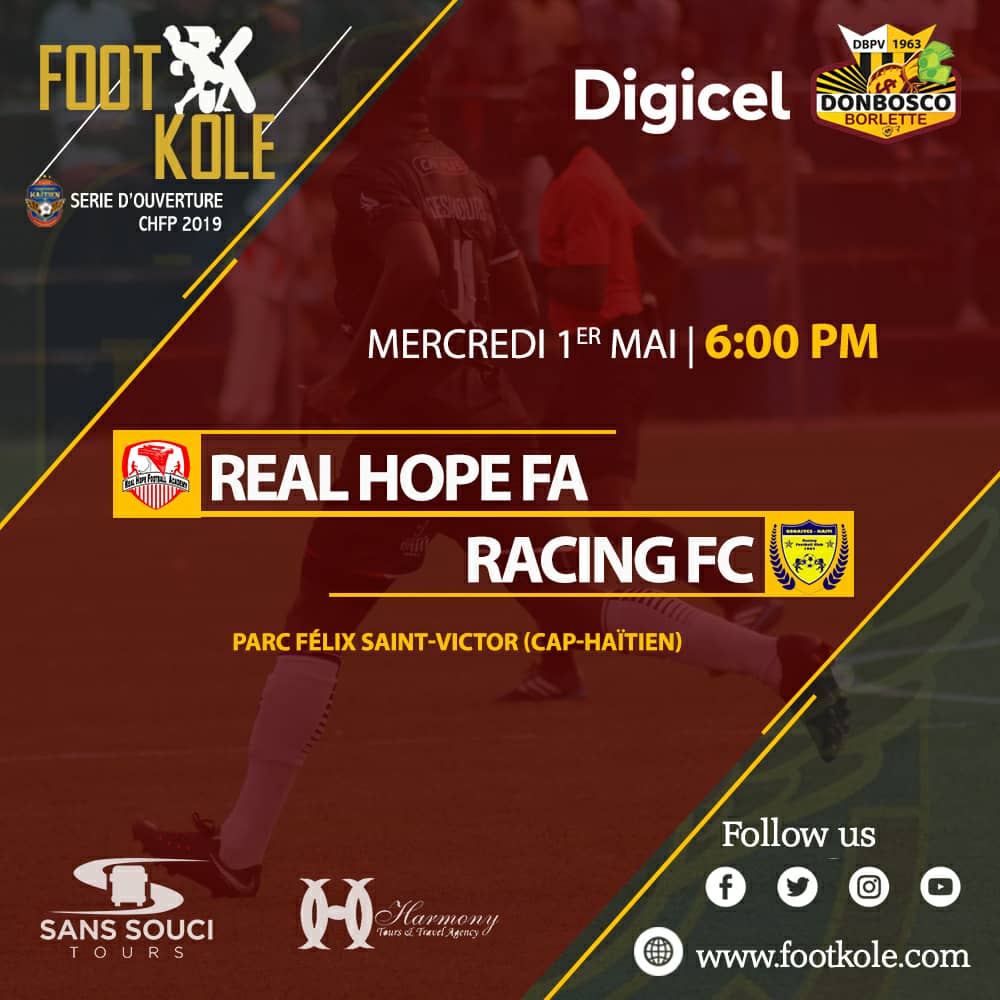 CHFP 2019 – SÉRIE D’OUVERTURE : REAL HOPE FA VS RACING FC, UN CHOC AU SOMMET