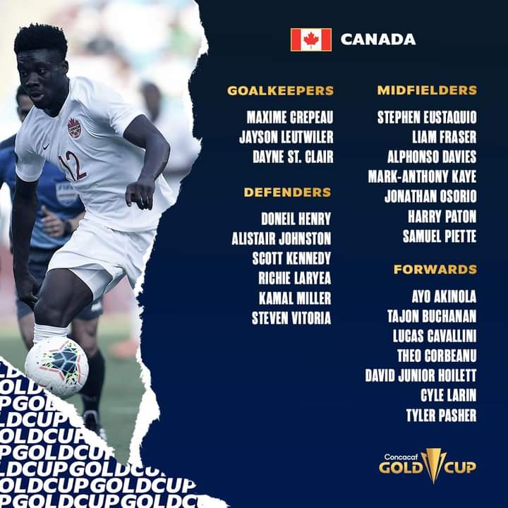 GOLD CUP 2021 : LA LISTE OFFICIELLE DES 23 JOUEURS DU CANADA