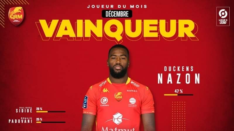 FOOTBALL – EXPATRIÉS : DUCKENS NAZON ÉLU JOUEUR DU MOIS DE DÉCEMBRE