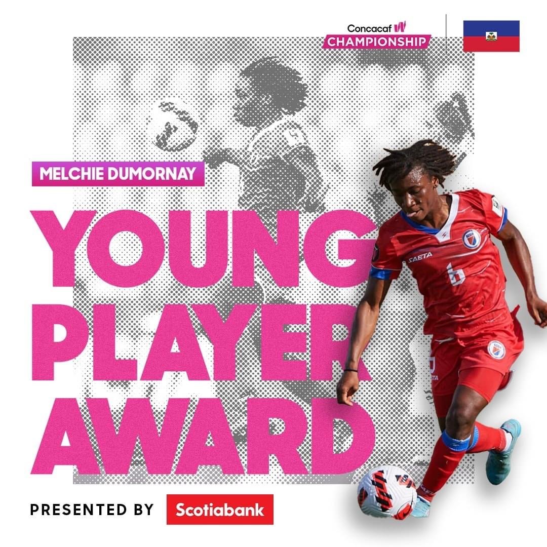 FOOT – DISTINCTION : MELCHIE DAËLLE DUMORNAY, MEILLEURE JEUNE JOUEUSE DE LA CONCACAF WOMEN CHAMPIONSHIP