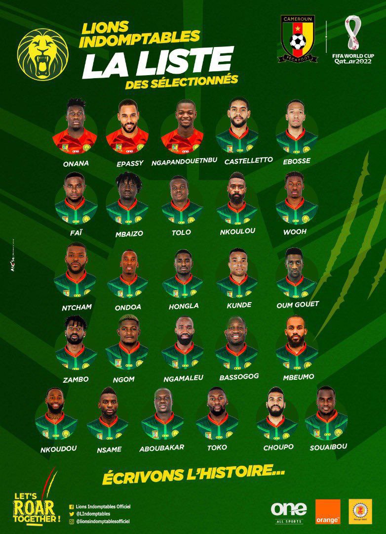 CDM-QATAR 2022 : LE SÉLECTIONNEUR CAMEROUNAIS DÉVOILE SES 26 LIONS INDOMPTABLES SANS ÉTIENNE ÉTO’O